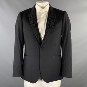 PAUL SMITH Size 42 Regular Black Beaded Wool Elastane Sport Coat